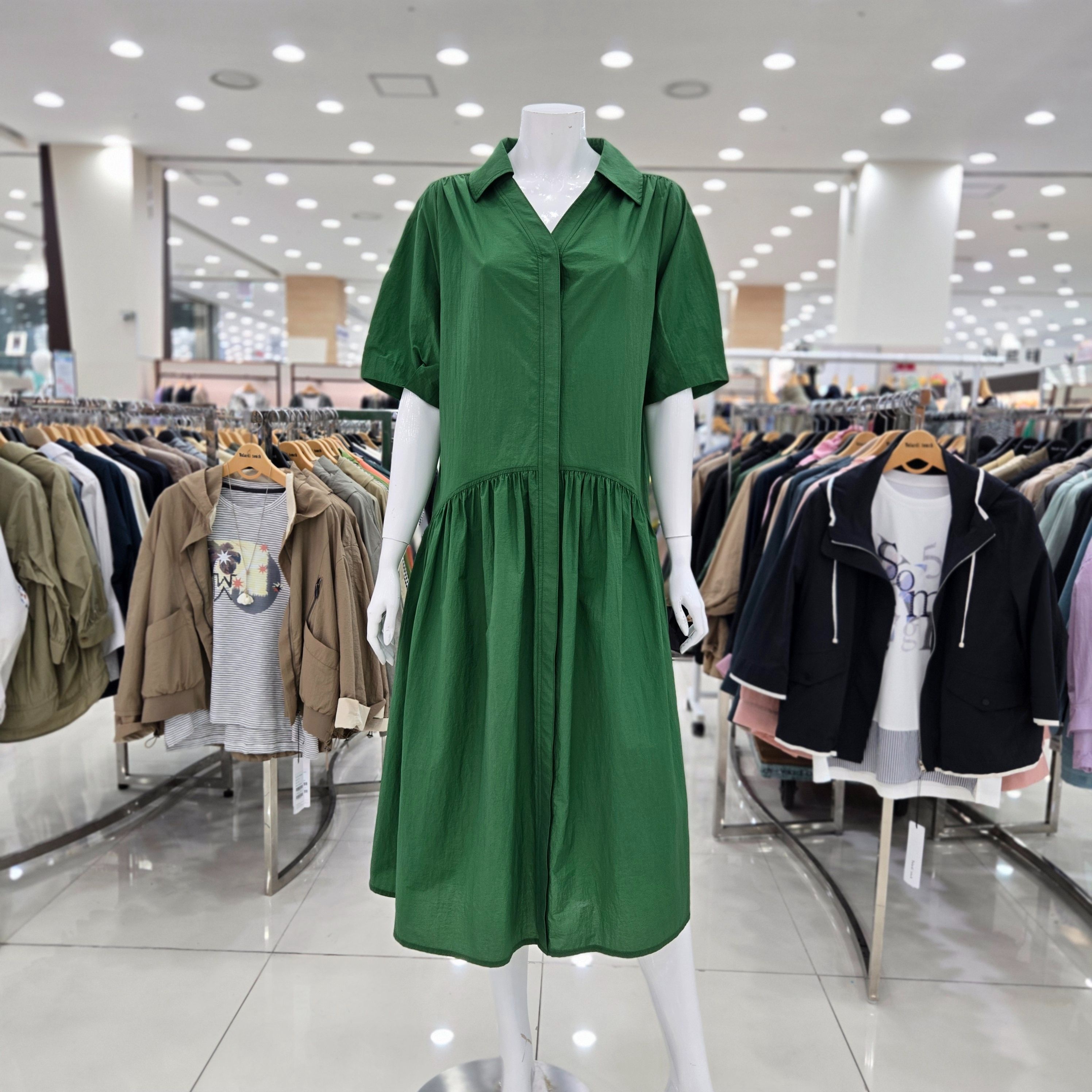 벨라디터치 [모다아울렛][벨라디터치]V넥 롱 원피스 V1E2OP32_GN 구리남양주점