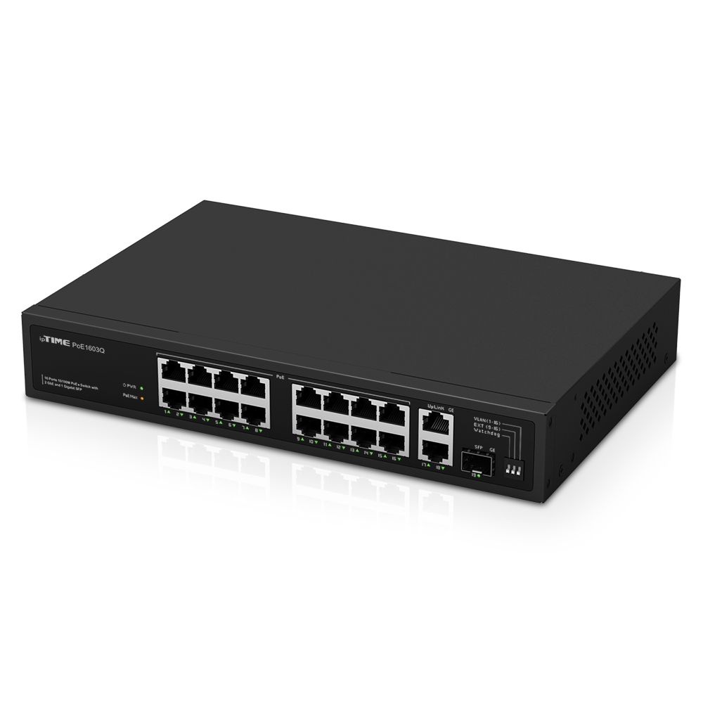 아이피타임(ipTIME) PoE1603Q 16포트(POE)+1포트(SFP)+ 2포트(UPLINK) 제공 PoE 스위칭 허브