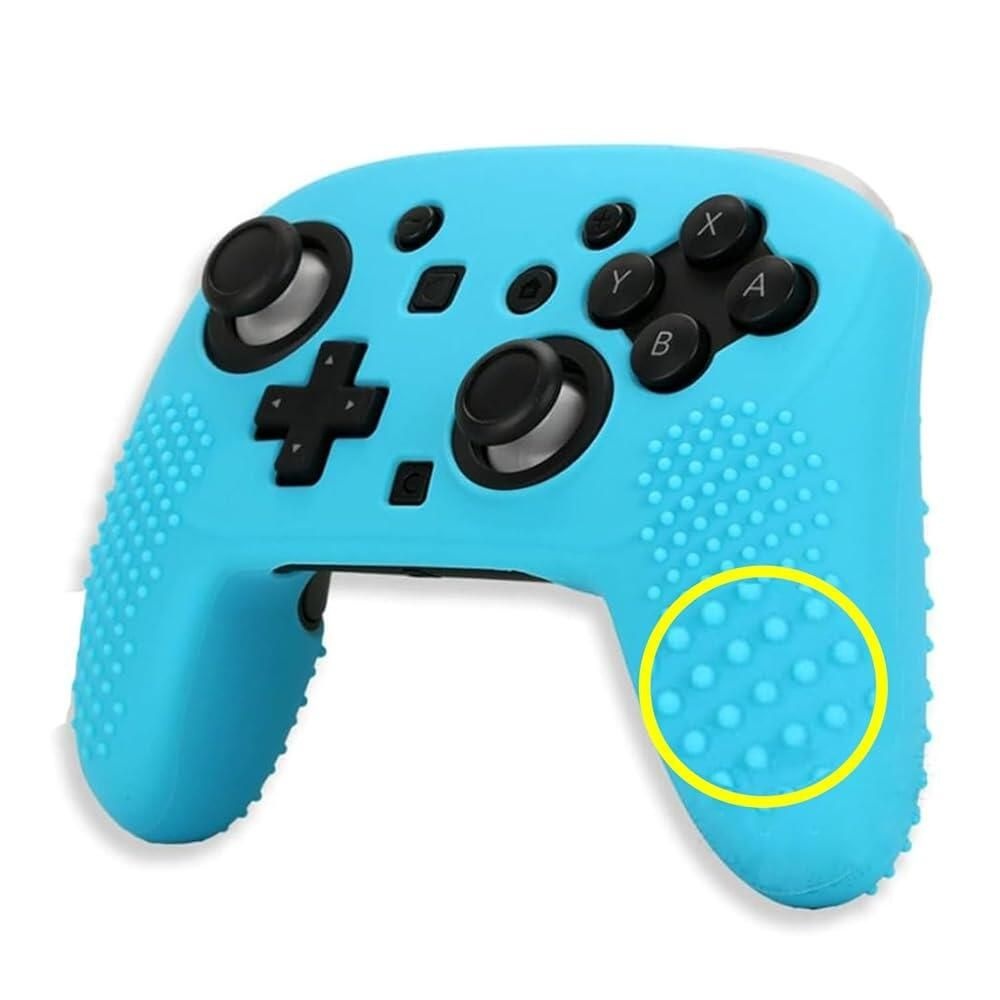 [해외] RDFJ 닌텐도 스위치 2 프로 컨트롤러와 호환되는 보호 케이스 부드러운 실리콘 긁힘 방지 충격 라이트 블루 [호환]