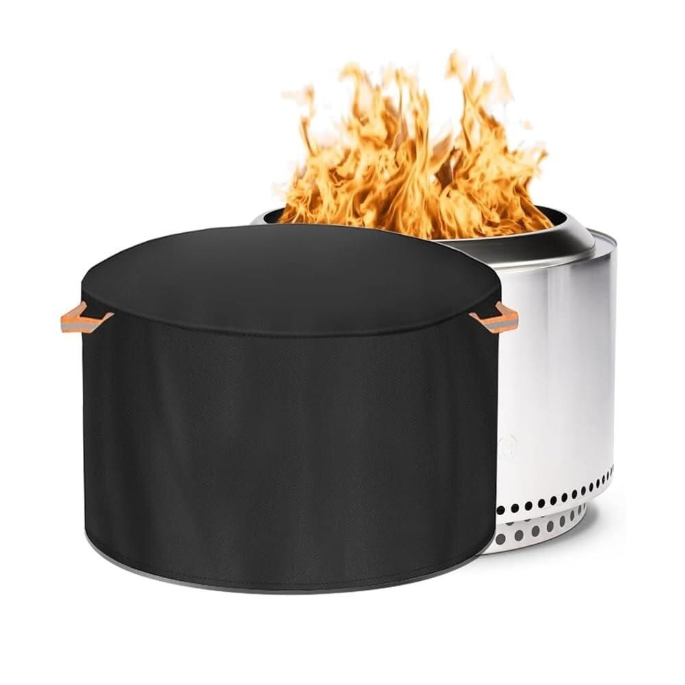 Mordx [해외] Mordx 솔로 스토브 유콘 68.6cm(27인치) 화덕 커버, 화덕 커버 라운드 아웃두, 600 자외선 차단 및 방수 무연 화덕 커버,