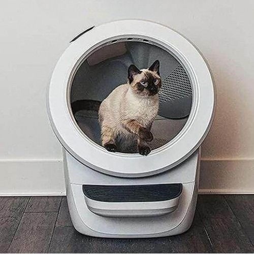 [해외] 고양이 화장실 자동 하우스형 리터 로봇 3세대 4세대 활성탄 필터 냄새 제거 패드 포함