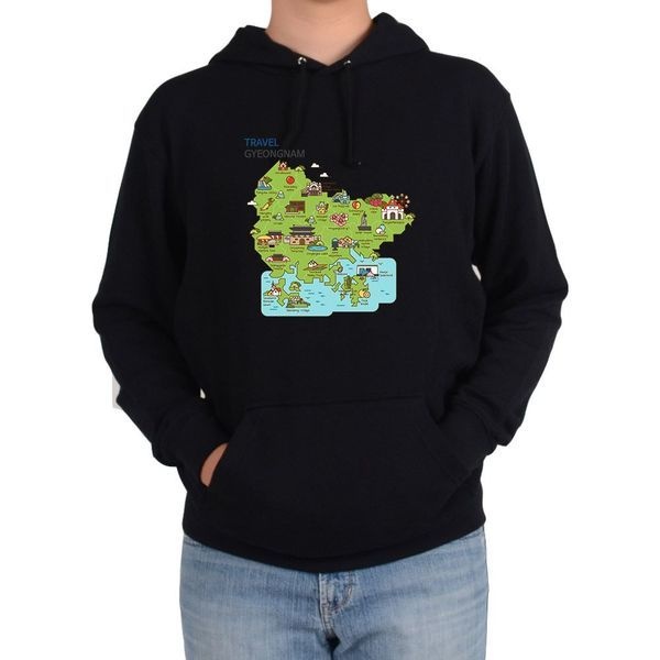 [하프클럽]기모후드티 경남 여행지도 TRAVEL MAP 관광 TOUR 여기그림 다양한 색상 사이즈