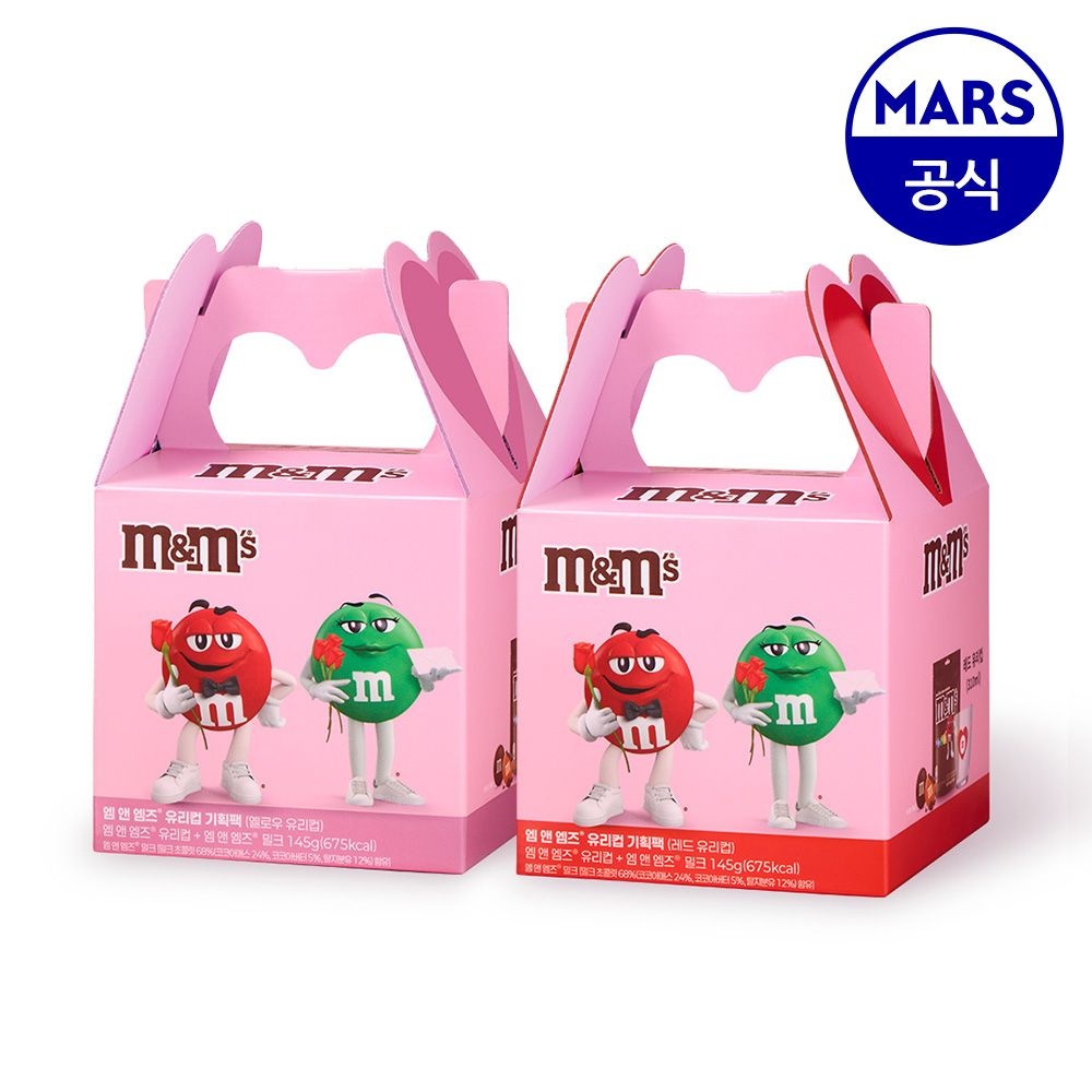 [롯데온] 엠앤엠즈밀크 145g x 2개+유리컵2개 (10,900원/무료)