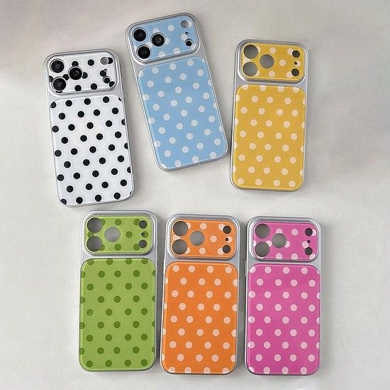 아이폰 17 16 15 14 13 예쁜 단색 컬러 도트 카메라보호 케이스