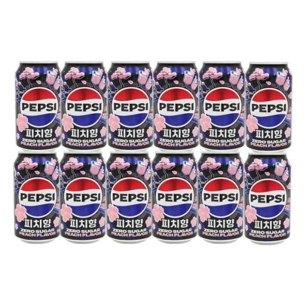 [셀러허브 식품] 펩시 제로 피치향 355ml 12캔
