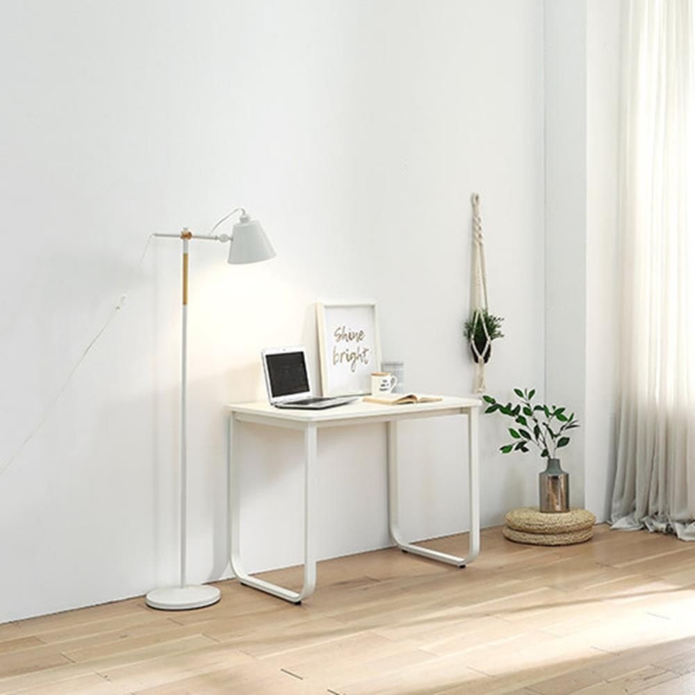 라운드 대학생 노트북 컴퓨터 철제 책상(91cm 2색) 인테리어 디자인 이쁜