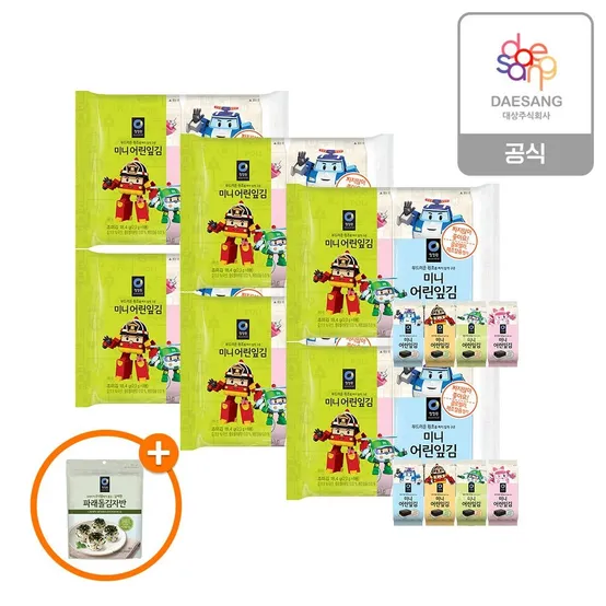 로보카폴리 미니어린잎김(2.3g*8ea) 6개+(증정)파래돌김자반 50g