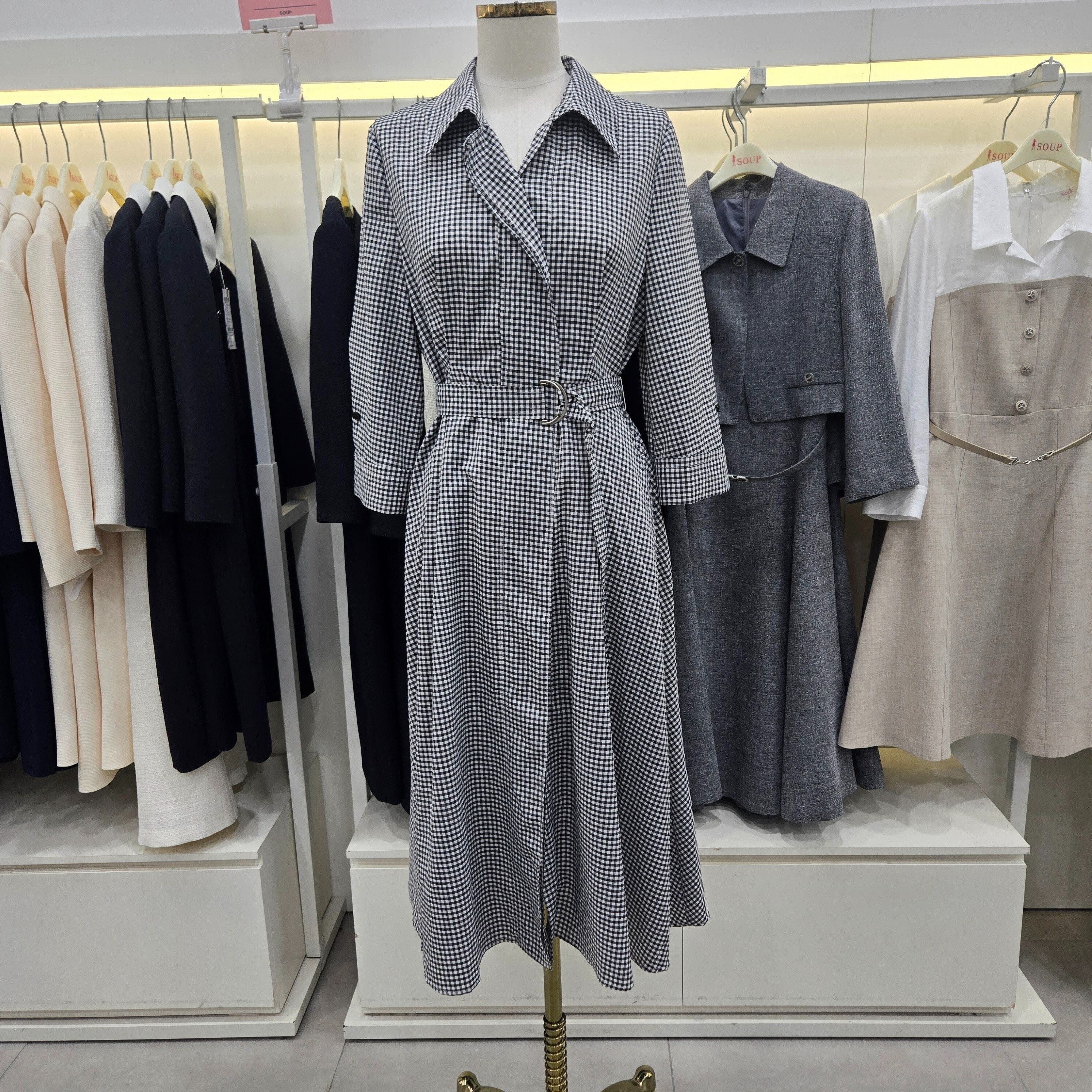 SB4OP36 제천벨트 오픈카라 롱원피스IC