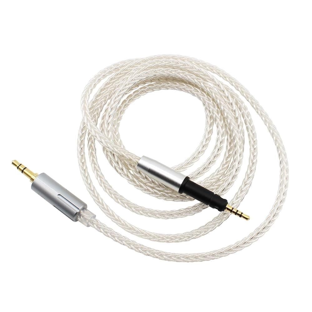 Youkamoo [해외] Youkamoo Sennheiser HD598, HD598SR, HD598CS, HD599, HD598SE, HD579, HD560S, HD620S, HD505 헤드폰과 호환되는 3.5mm 8코어 실버 도금 브레