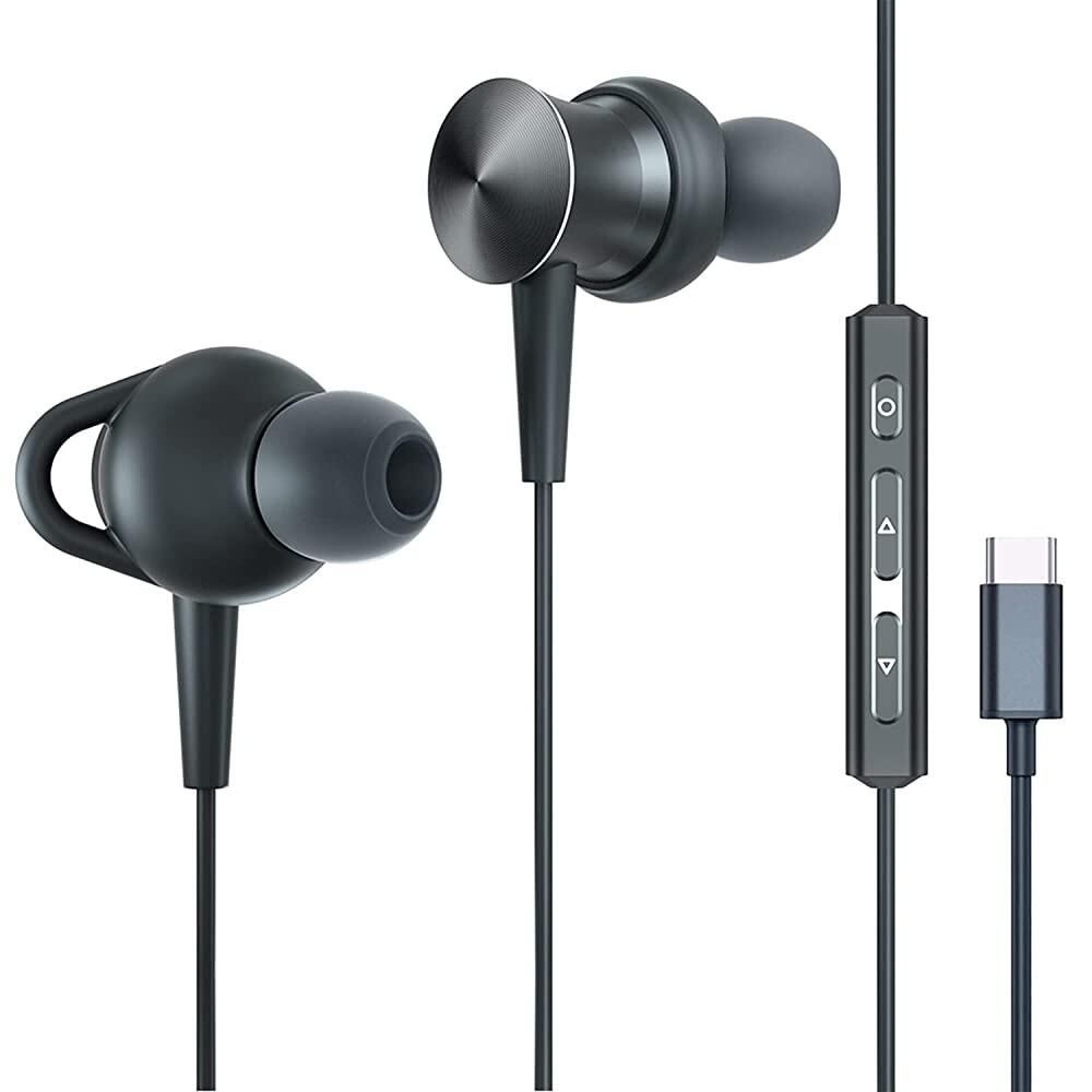 Ecoker [해외] Ecoker USB C 헤드폰 타입 이어폰 마이크 포함 [호환]아이폰 16/15 프로/맥스 갤럭시 W24 Z 플립5 S24/S23 구글 픽셀 9/8/7/6 [