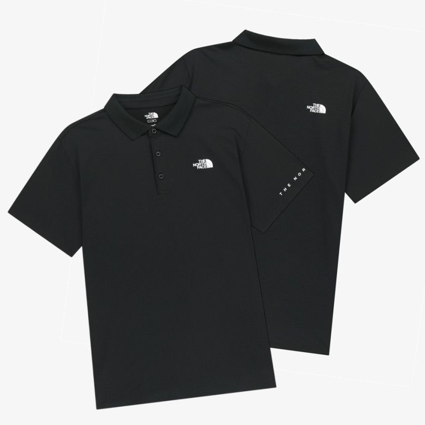 [매장판] 노스페이스 화이트라벨 반팔티 남녀공용 데일리 스틴슨 반팔 폴로 티셔츠 블랙 NT7PS02J