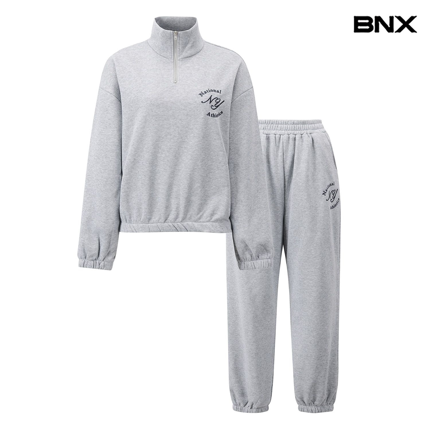 BNX 아노락 자수 티셔츠 밴딩 조거 팬츠 기모 셋업 (BW3OP005L0)