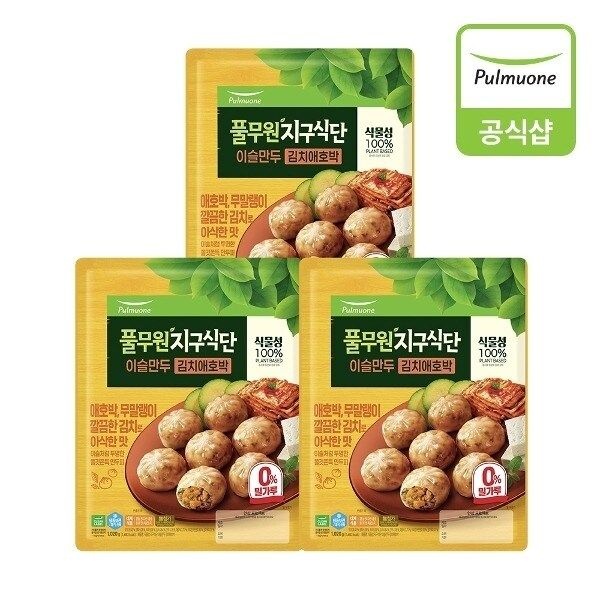 [풀무원] 지구식단 이슬만두 김치애호박 (1.02kg) 3개22553250673610