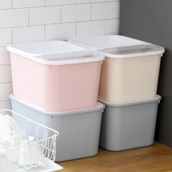 아트박스/가쯔 마카롱 쌀통 10Kg 2개 (아이보리)