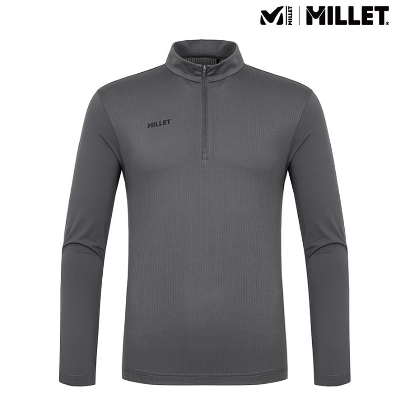 밀레 25SS 할인특가 남성 봄여름 반집업티 소매 하이게이지 티셔츠MXUUT070IUS 2029969