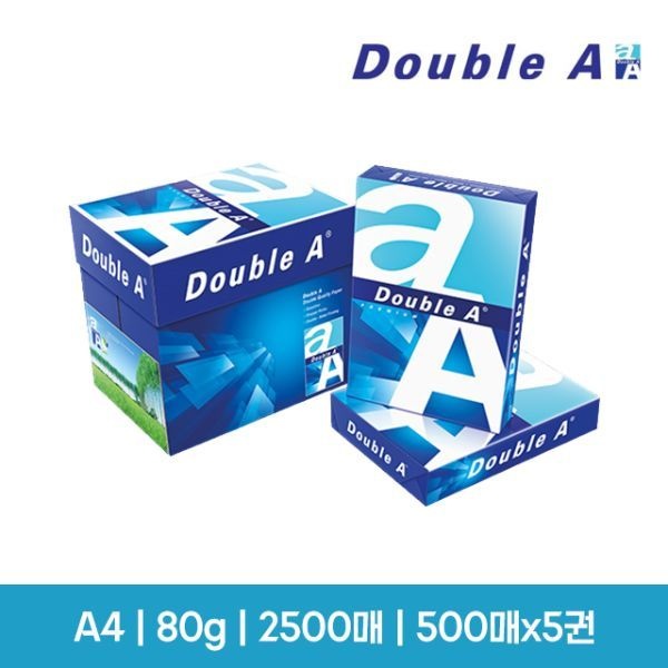 더블에이 A4용지 복사용지 80g 500매 X 5권 2BOX (5000매) (사업자 전용)110063