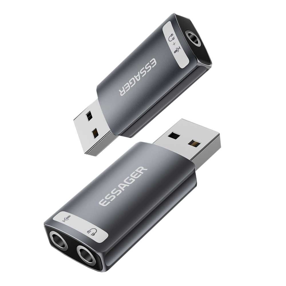 애니포트 에세이저 ESSAGER ES-OTG21 듀얼EZJ2K-YY0G-P USB A TO 3.5MM 외장형 싱글듀얼 USB-A 외장형 사운드카드