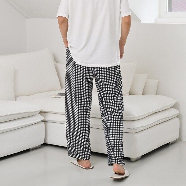 팰리스 체크 남성 커플잠옷 파자마바지