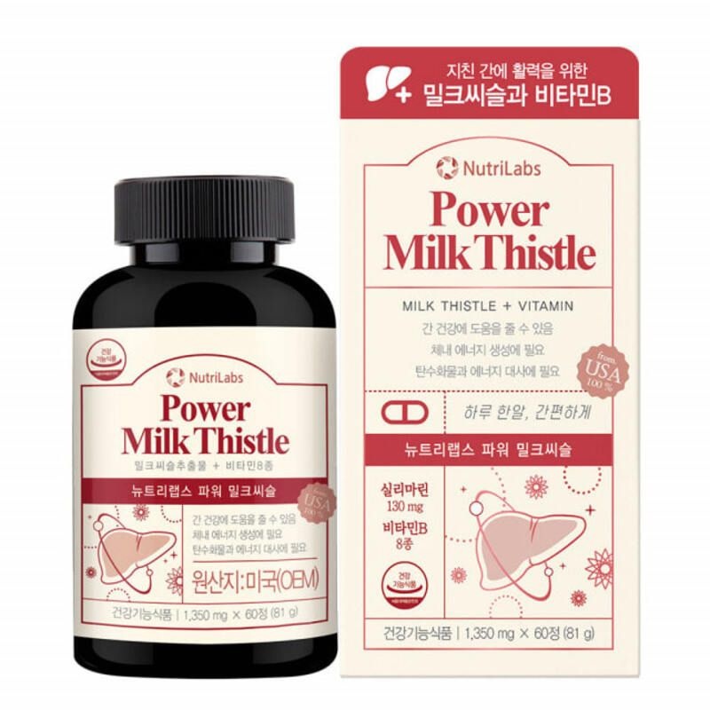 [오늘출발] 뉴트리랩스 파워 밀크씨슬 1350mg x 60정 간건강 음주