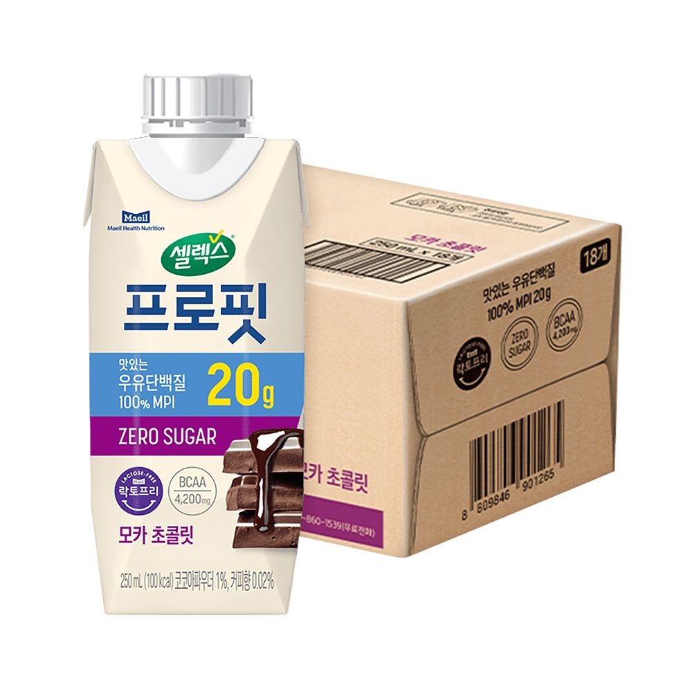 셀렉스 프로핏 완전단백질 모카 초콜릿 드링크 250ml 18입 (1박스)