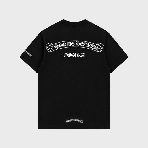 크롬하츠 [크롬하츠] 스크롤 로고 오사카 반팔티셔츠 블랙 남성 티셔츠 60210600409 / TEO