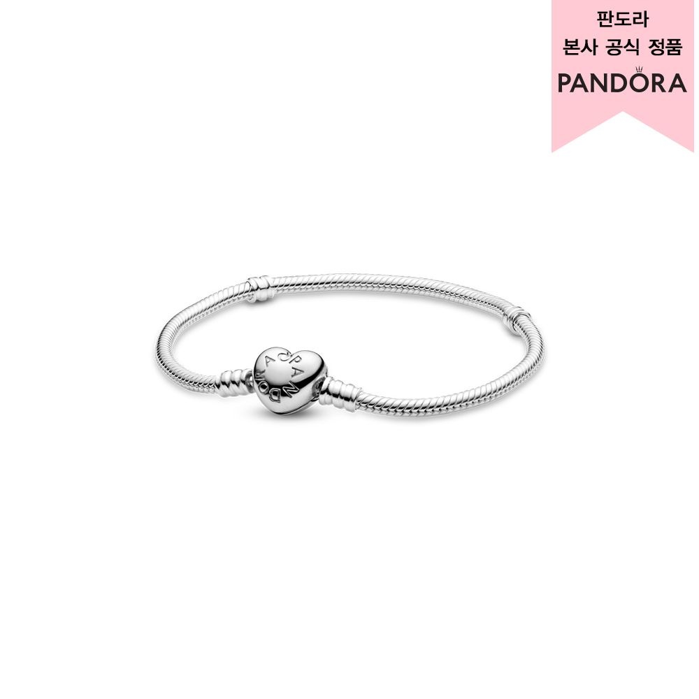 [백화점 보증서 제공] 모멘츠 실버 브레이슬릿, 하트 클라습 594594C00