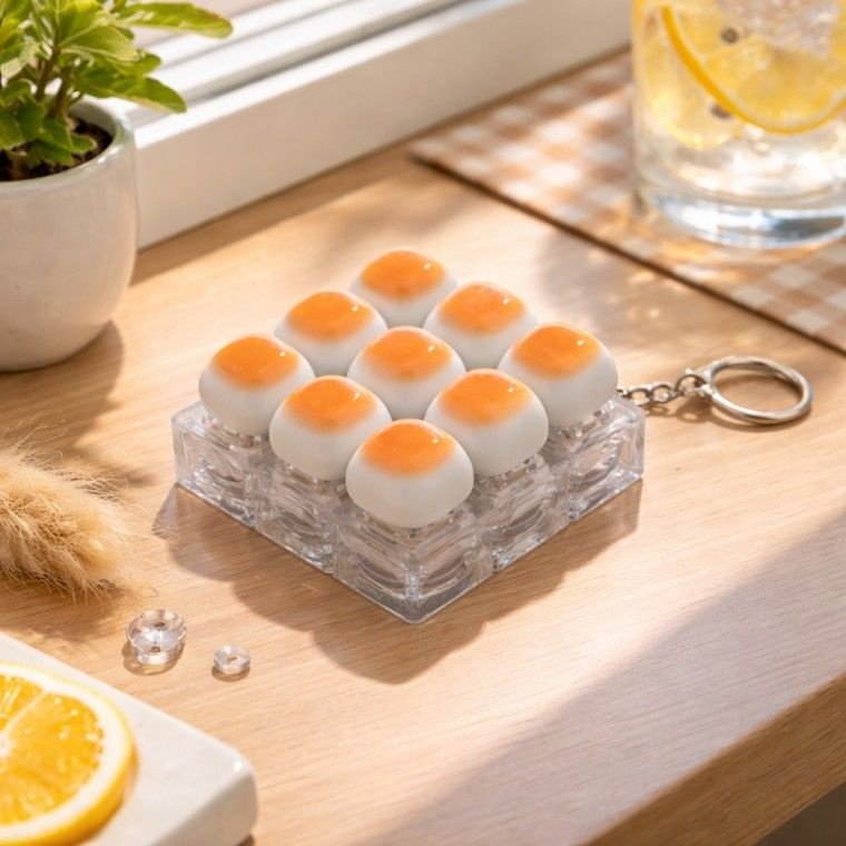 자광 구운마시멜로 LED-구운9구1p 딸깍이키링9구 키캡 테트리스게임1p 감성키링 가방고리 키보드 클릭키링