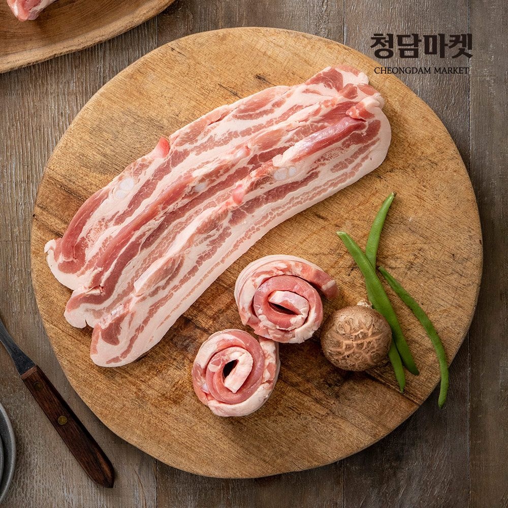 1등급 국내산 냉장 돼지고기 구이용 삼겹살 1kg (500g x 2팩)