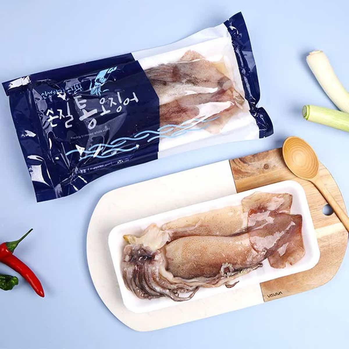 자연산 손질 통오징어 320g x 10팩 (20마리)