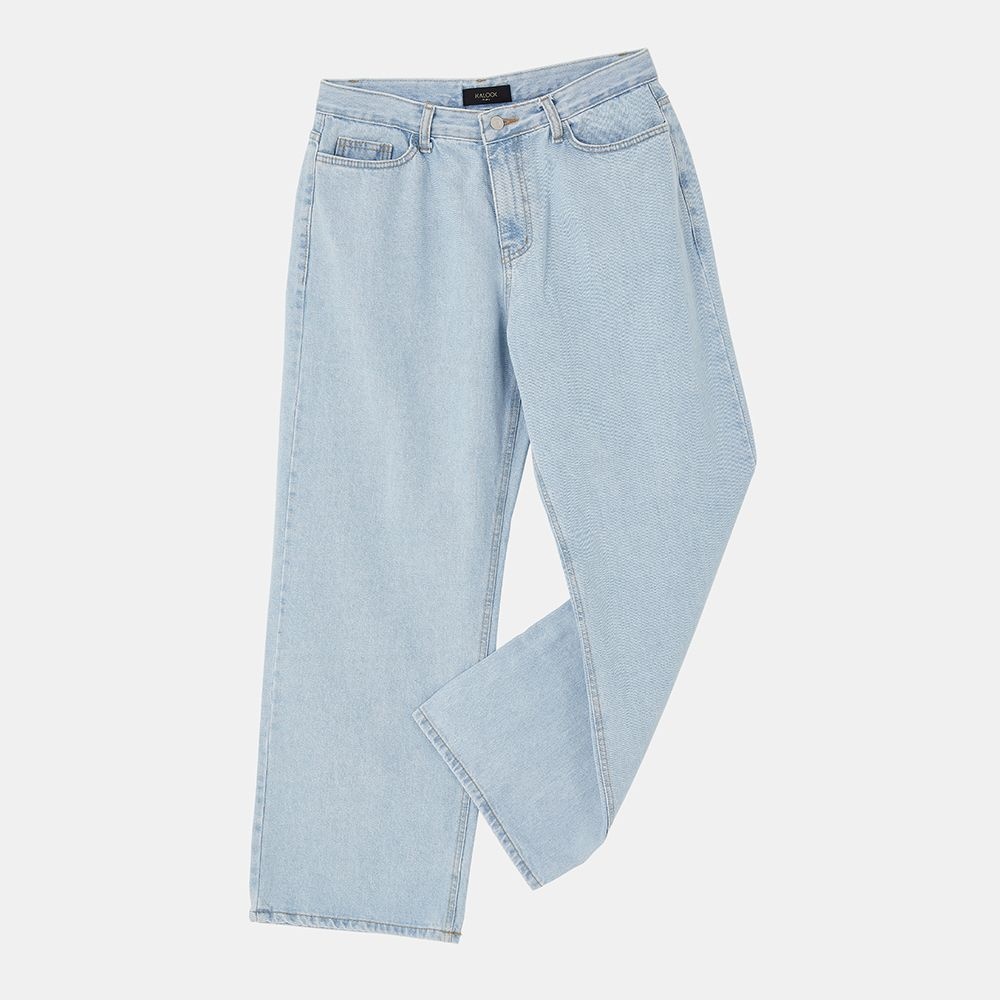 IKALOOK 봄가을 세미와이드 연청 데님 DJN139