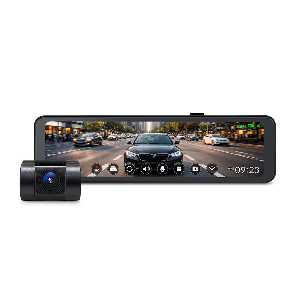 파인뷰 [실외형] R7 POWER WIFI 룸미러 블랙박스 2채널 Q/Q 26cm 대화면