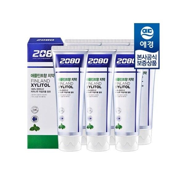 2080 자일리톨 치약 애플민트향 100g x6개