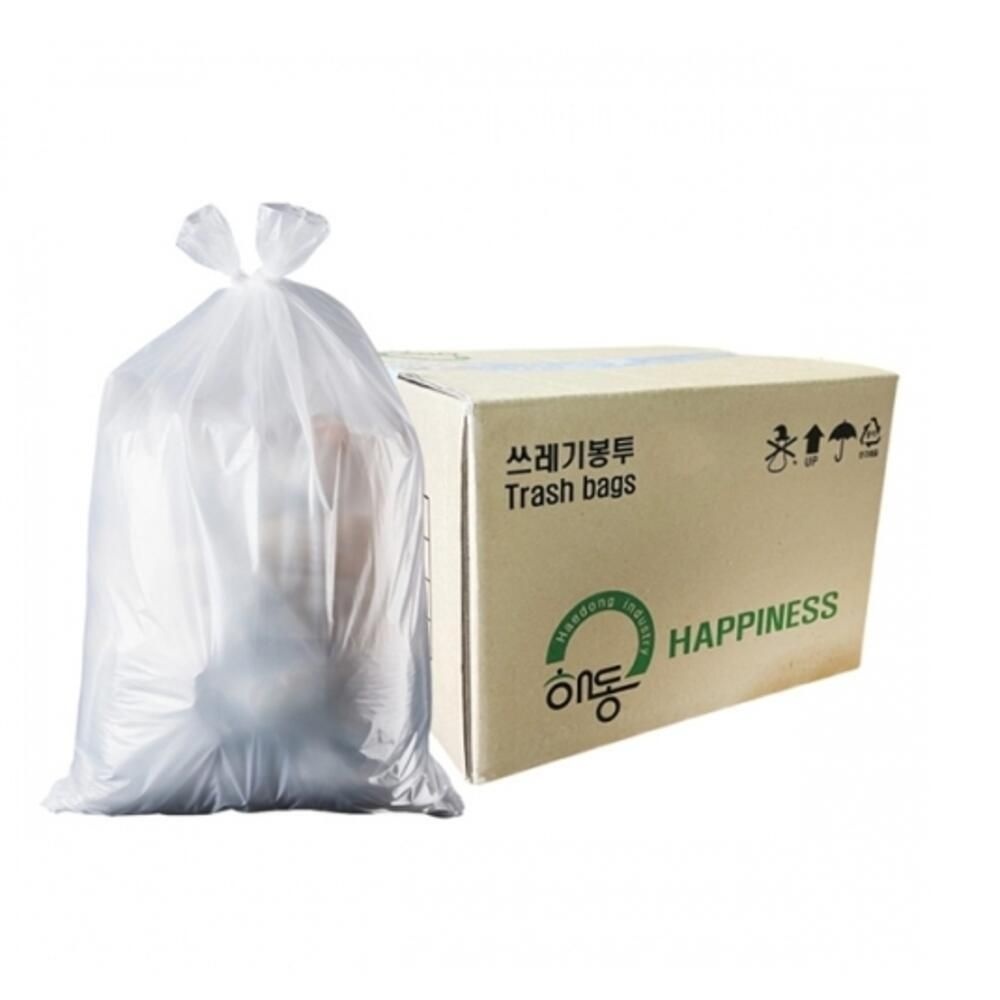 해동 질긴 쓰레기통속봉투 평판 쓰레기봉투 재활용자원분리용 TRASH BAGS 백색 특대 300매