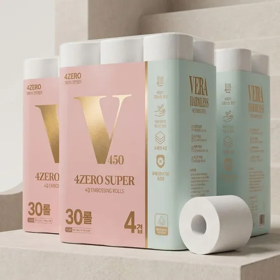 [베라스포츠][VERA] 베라 4ZERO 무해력 슈퍼 4겹엠보싱 25M 30롤 X2팩 1팩 두루마리 화장지 휴지 sh : 롯데ON