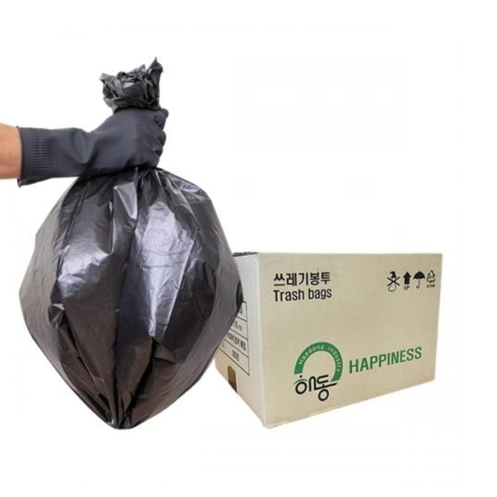 해동 얇은 배접쓰레기봉투 질긴 속봉투 재활용자원분리용 TRASH BAGS 흑색 소 1000매