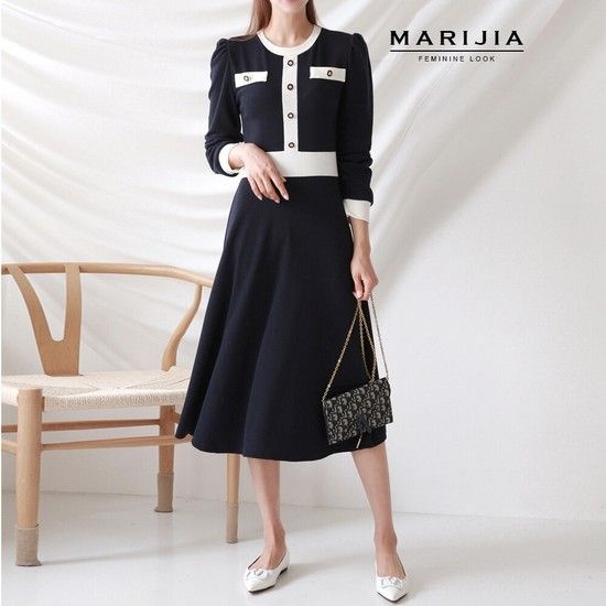 [2차리오더][MARIJIA] 로맨틱 시크 라인 원피스_MOPA31047