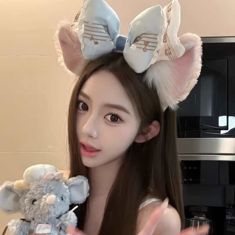 [해외] 귀여운 마우스 귀 헤어밴드 리본 캐릭터 머리띠 놀이공원 인생샷 아이템