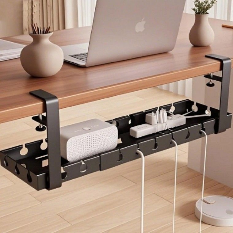 아크 책상 전선 거실 무타공 멀티탭 정리함 컴퓨터 공유기 케이블 충전기 거치대 트레이 보관함 사무실 길이조절 정리