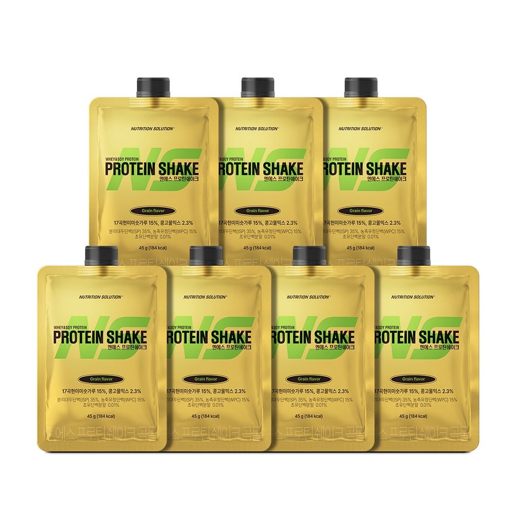NS WHEY PACK 프로틴 쉐이크 식사대용 다이어트 단백질 파우치 곡물맛 45g x 7
