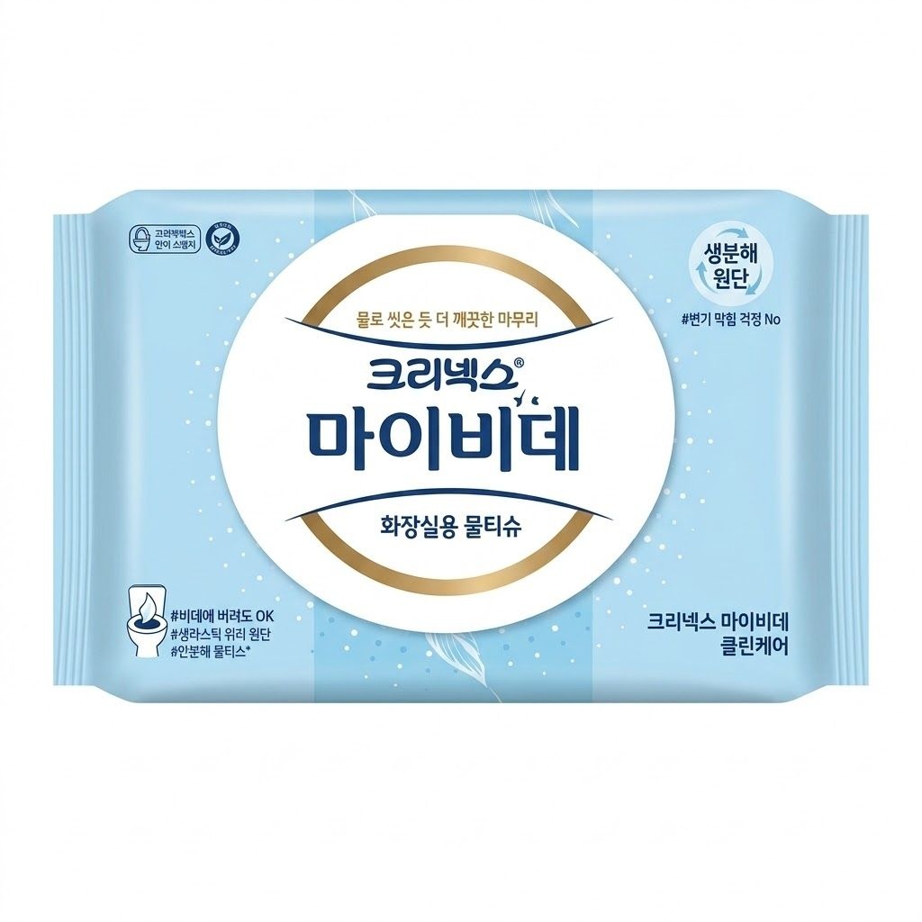 마이비데 클린케어 화장실용 물티슈 캡형 80매 16개