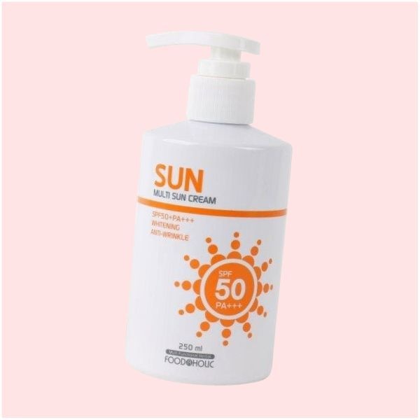 푸드어홀릭 멀티 선크림 250ml SPF50 PA+++펌프형 백탁없는 혼합자차 썬크림 선블록 자외선차단제 4673706