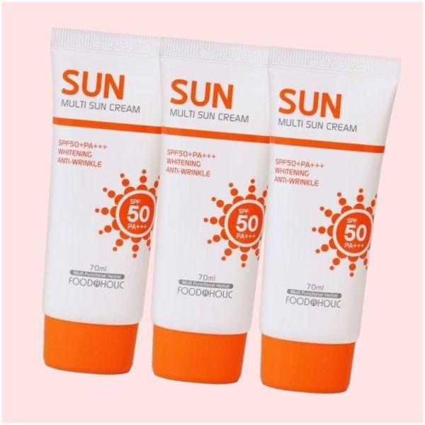 푸드어홀릭 (3개)푸드어홀릭 멀티 선크림 70ml SPF50 PA+++ 백탁없는 혼합자차 썬크림 선블록 자외선차단제 4673629