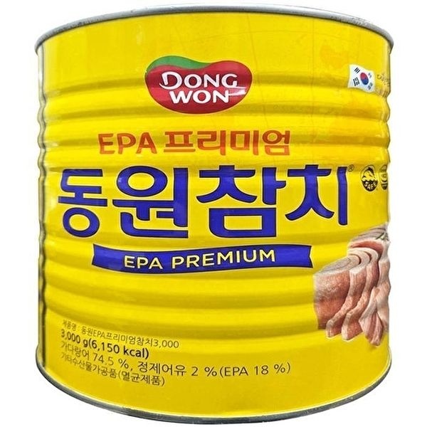 [셀러허브 식품]동원 참치 3kg 업소용 대용량 덕용 프리미엄 EPA 살코기 참치캔 통조림 김밥 x2SET(SH (46607690)