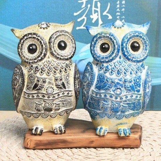 부엉이소품 2P세트 소형 공예 소품 인테리어소품 인형소품 피규어 인형