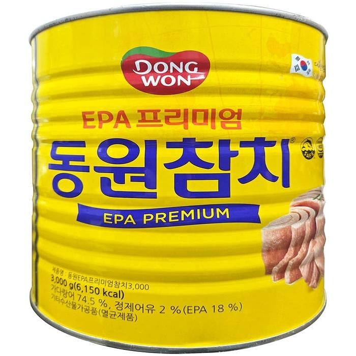 동원 참치 3kg 업소용 대용량 덕용 프리미엄 EPA 살코기 참치캔 통조림 김밥 x3SET(SH)