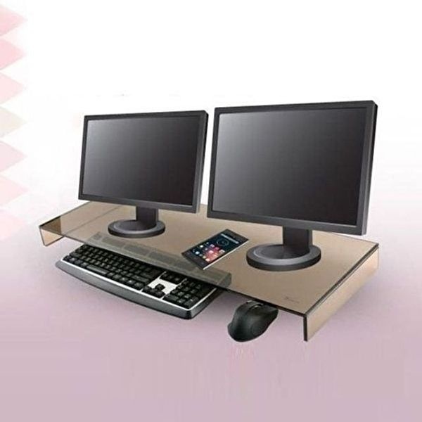 고품질 모니터 310x820 듀얼 받침대 BR 거치대 유리 모니터높이조절 모니터거치대 모니터트레이 WFLT4PR