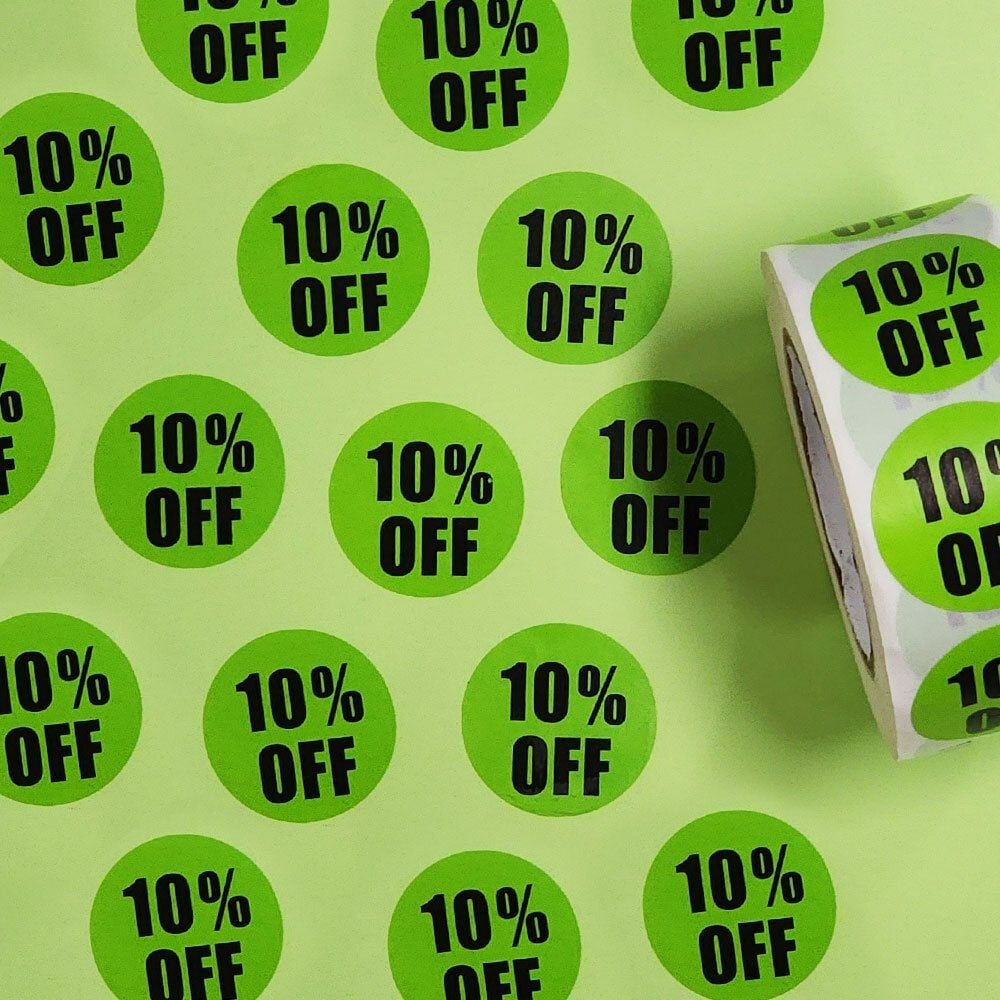 컬러 할인 스티커 10퍼센트 할인스티커 행사스티커 세