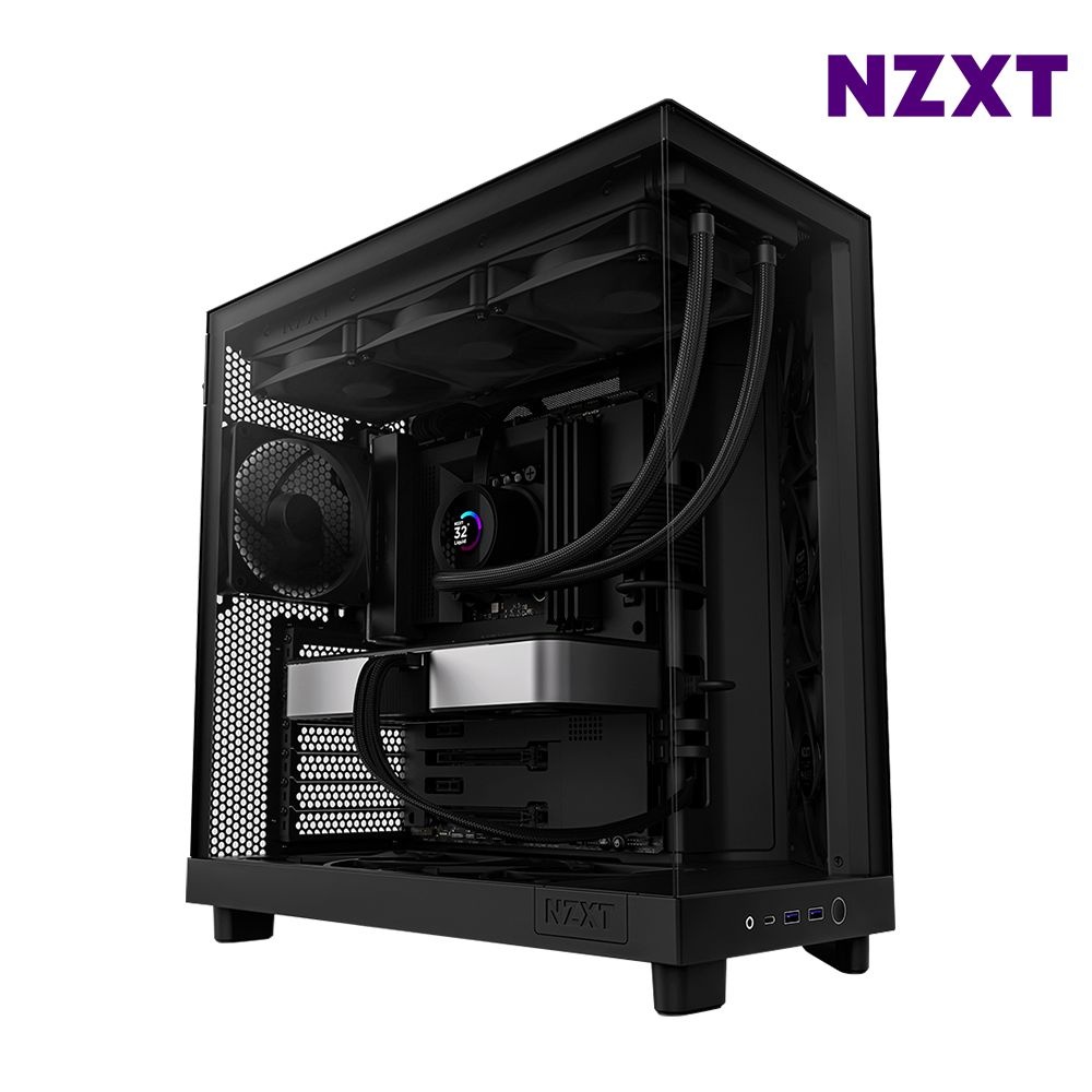 NZXT 미들타워 PC케이스 공기순환 사무실 업무용 H6 FLOW 블랙
