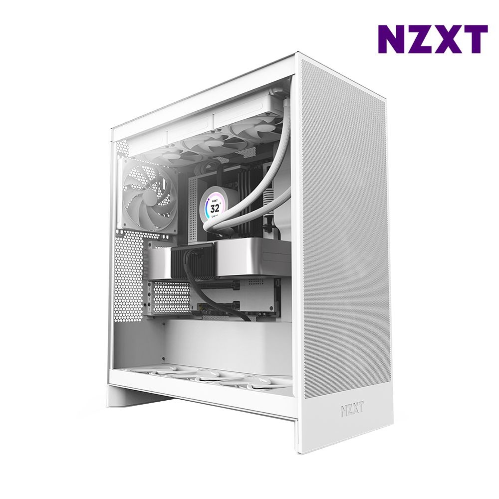 NZXT NZXT PC케이스 미들타워 컴퓨터 통풍 쿨링 H7 FLOW V2 화이트