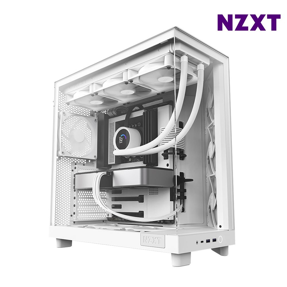 NZXT 미들타워케이스 PC케이스 컴퓨터 공기순환 H6 FLOW 화이트